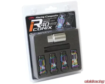 Project KICS 4 pcs 12 x 1.50 R40 Iconix Lock Nut Set Aluminum Cap - YIA4-1NR