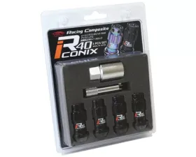 Project KICS 4 pcs 12 x 1.25 R40 Iconix Lock Nut Set Plastic Cap