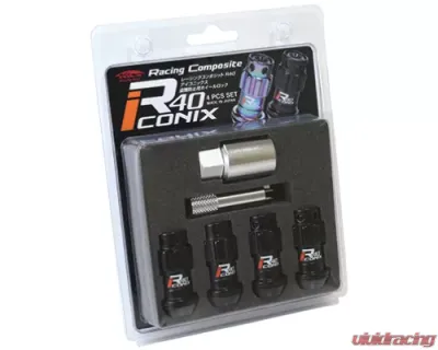 Project KICS 4 pcs 12 x 1.25 R40 Iconix Lock Nut Set Plastic Cap - YIF4-3KR