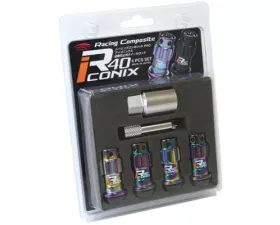 Project KICS 4 pcs 12 x 1.25 R40 Iconix Lock Nut Set Plastic Cap