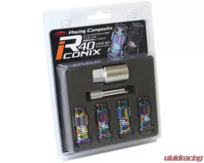Project KICS 4 pcs 12 x 1.25 R40 Iconix Lock Nut Set Plastic Cap - YIF4-3NR