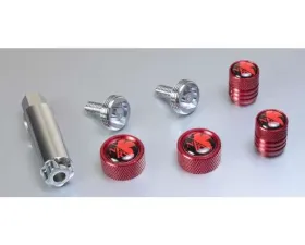 Project KICS NERV Number Plate Bolt/Valve Cap Bike Version 2 Red
