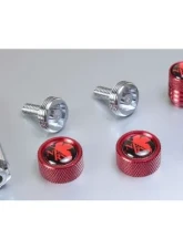 Project KICS NERV Number Plate Bolt/Valve Cap Bike Version 2 Red                                     - EVABCR - Image 4