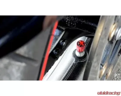 Project KICS NERV Number Plate Bolt/Valve Cap Bike Version 2 Red - EVABCR