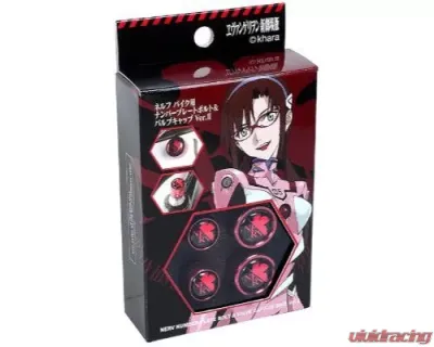 Project KICS NERV Number Plate Bolt/Valve Cap Bike Version 2 Red - EVABCR