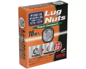 Project KICS M12xP1.25 Lug Nut Super Compact 19HEX 16pcs Chrome Plated