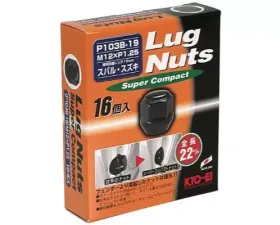 Project KICS M12xP1.25 Lug Nut Super Compact 19HEX 16pcs Black