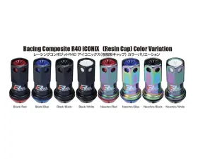 Project KICS Black/Black 1 pc 12 x 1.25 R40 Iconix Lock Nut Replacement
