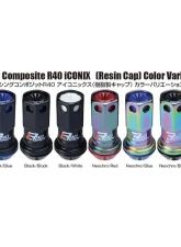 Project KICS Black/Red 1 Pc 12 x 1.25 R40 Iconix Lug Nut Replacement                                     - ZRI3KR - Image 2