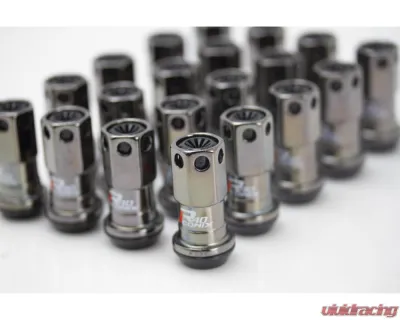 Project KICS R40 Iconix M14x1.5 Lock and Nut Set Classical w/ Black Aluminum Caps (20 PCS) - RIA-14CK