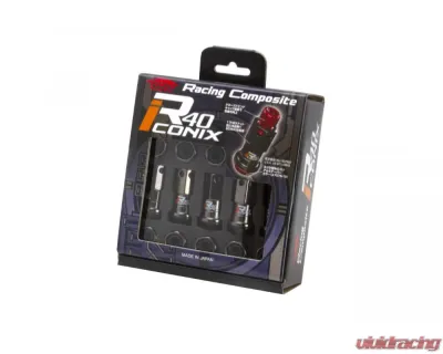 Project KICS R40 Iconix M14x1.5 Lock and Nut Set Classical w/ Black Aluminum Caps (20 PCS) - RIA-14CK