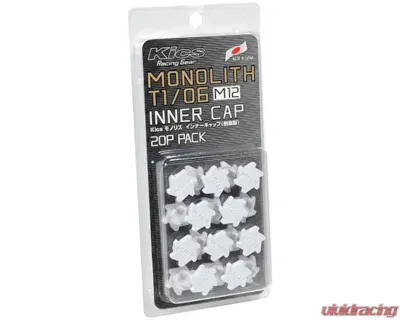 Project KICS Monolith T1/06 M12 Inner Resin Cap 20pc Set White - CMF1W