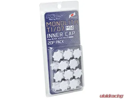 Project KICS Monolith T1/07 M14 Inner Resin Cap 20pc Set White - CMF4W