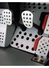 Rennline Rev2 4PC Perforated Pedal Set for Porsche 924 | 944 | 968 1977-1995, Aluminum                                     - A12.1P2113SLV.RED - Image 4