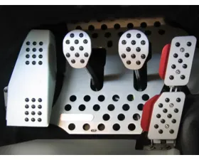 Rennline Rev2 4PC Rubber Grip Pedal Set for Porsche 914 1970-1976, Adjustable Billet Aluminum