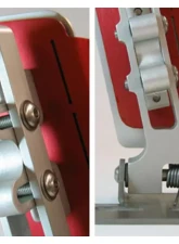 Rennline Rev2 4PC Rubber Grip Pedal Set for Porsche 914 1970-1976, Adjustable Billet Aluminum                                     - A12.2P6052SLV.RED - Image 2