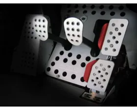 Rennline Rev2 3-Piece Perforated Pedal Set for Porsche 1965-1998 - Black Finish