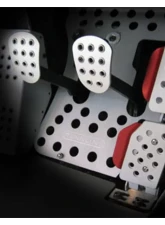 Rennline Rev2 3-Piece Perforated Pedal Set for Porsche 1965-1998, Black/Red                                     - A12.2P21  BLK.RED - Image 4