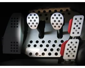 Rennline Rev2 3-Piece Pedal Set with Rubber Grip for Porsche 1965-1998, Billet Aluminum