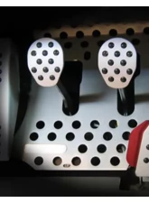 Rennline Rev2 3-Piece Pedal Set with Rubber Grip for Porsche 1965-1998, Adjustable Aluminum                                     - A12.2P60  SLV.BLK - Image 4