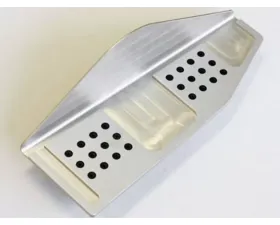 Rennline Rubber Grip Aluminum Dead Pedal for Porsche Panamera 2010-2017, Black, 30.5mm Wide