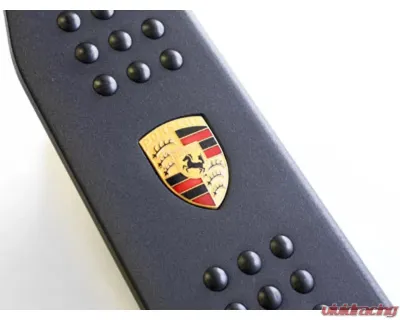 Rennline Rubber Grip Aluminum Dead Pedal for Porsche Panamera 2010-2017, Black, 30.5mm Wide - P102C     BLACK