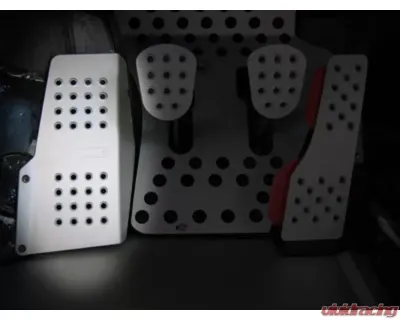 Rennline Perforated Dead Pedal for Porsche 1965-1998, Black Finish - P13       BLACK