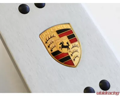 Rennline Rubber Grip Dead Pedal Crest for Porsche 996 | 986 | 997 | 987 | Cayman 1997-2013 - P59C      BLACK