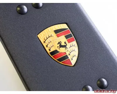 Rennline Rubber Grip Dead Pedal Crest for Porsche 996 | 986 | 997 | 987 | Cayman 1997-2013 - P59C      BLACK