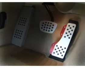 Rennline Rubber Grip Gas Pedal for BMW - Black Anodized Aluminum, P71BM