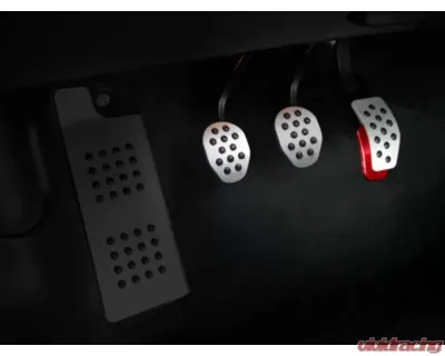 Rennline Rubber Grip Pedal Set for Audi A4 S4 1996-2001, Aluminum with Replaceable Grips - P74.60    SILVER