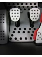 Rennline 3 pcs Perforated Pedal Set Porsche 911 C2/C4 | 912 | 914 | 930 | 993 1965-1998                                     - P44.21    SILVER - Image 2
