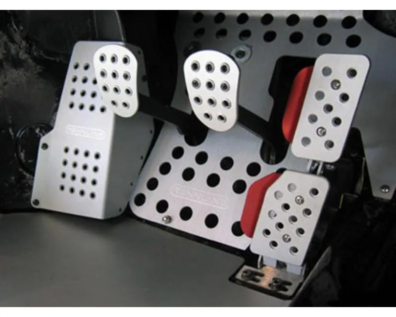 Rennline Rev2 Perforated 4pc Pedal Set Porsche 911 | 912 | 930 | 964 | 993 1965-1989 - A12.2P2113SLV.BLK