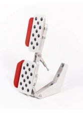 Rennline Rev3 Perforated 4pc Pedal Set for Porsche 996 | 986 1997-2005 - Adjustable Metal Assembly                                     - A13.3P2119BLK.SLV - Image 2