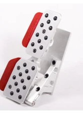 Rennline Rev4 Perforated 3pc Pedal Set for Porsche 987 | 997 (2005-2012) - Adjustable Metal Mount                                     - A14.3P2119SLV.RED - Image 4