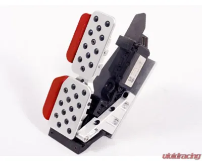 Rennline Rev4 Perforated 3pc Pedal Set for Porsche 987 | 997 (2005-2012) - Adjustable Metal Mount - A14.3P2119SLV.RED