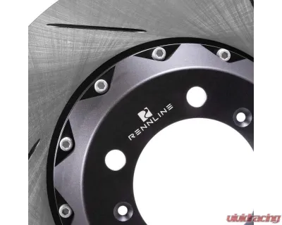 Rennline 350x28mm Drilled & Slotted Semi-Floating Rear Rotor - Pair Porsche 997TT 2007-2009 - CS-113    DS
