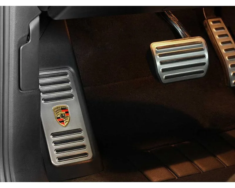 Rennline Factory Look Dead Pedal w/ Wide Cast Crest Recess Audi Q7 | Porsche Cayenne | Volkswagen Touareg 2011-2019 - P16C