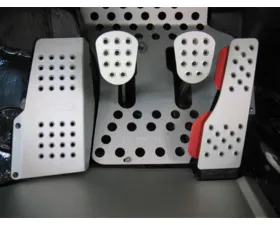 Rennline 4 Piece Perforated Pedal Set Black Anodized Aluminum for Porsche 924 944 968 1977-1995