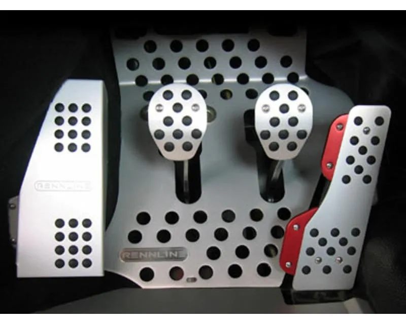 Rennline 4 Piece Rubber Grip Pedal Set Porsche 911 | 912 | 930 Coupe 1963-1989 - P70.60.51 SILVER