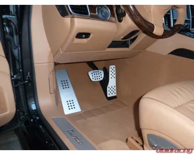 Rennline 3 Piece Rubber Grip Aluminum Pedal Set for Porsche Panamera 2010-2017, Black - P71.62.102BLACK