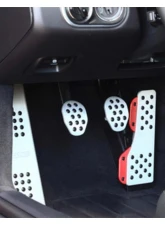 Rennline 3 Piece Rubber Grip Pedal Set PDK w/ Dome Decal Crest Recess Porsche 991 | 991.2 | 981 | 718  2012-2024                                     - P71.62101DBLK - Image 4