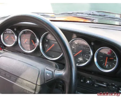 Rennline Aluminum Gauge Bezels Carbon Porsche 911 | 912 | 930 | 964 | 993 1965-1998 - I195