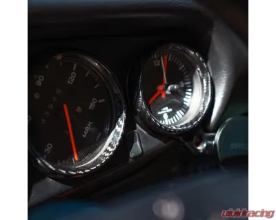 Rennline Aluminum Gauge Bezels Carbon Porsche 911 | 912 | 930 | 964 | 993 1965-1998 - I195