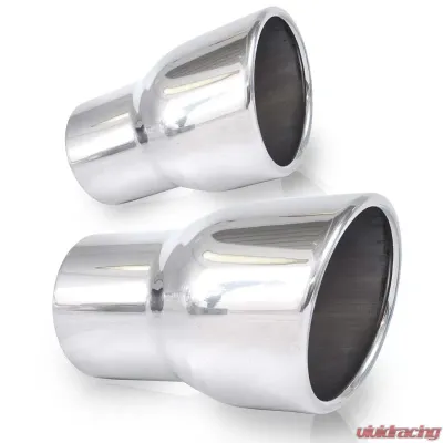 Stainless Works Slash Cut Rolled Edge Tips 6-1/4" Length 3" Inlet - 765300-2