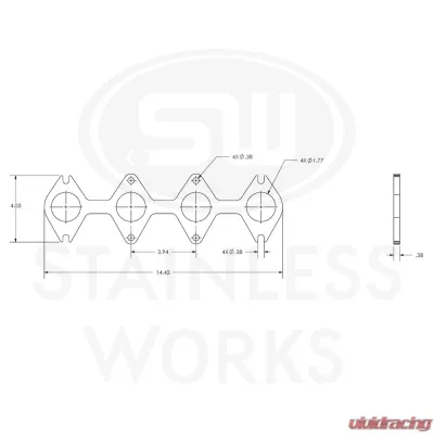 Stainless Works Header Flange SBF 1-3/4" 3V Round Port - HF463V175