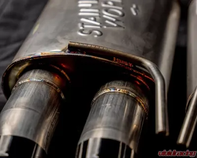Stainless Works 3" Axleback Legend Factory Connect w/ Chrome Black Tip Finish Ford Mustang GT 2018-2021 - M18ABLB