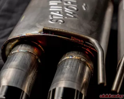 Stainless Works 3" Axleback Redline Factory Connect w/ Chrome Black Tip Finish Ford Mustang GT 2018-2021 - M18ABRB