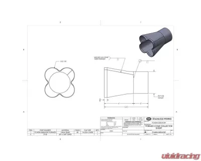 Stainless Works Four Way Turbo Weld-On Collector 2" x 3 - FC4200-300SHORT