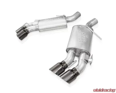 Stainless Works 3" Axle-Back With Valve Quad Black Tips Chevrolet Camaro 2016-2023 - CA16RVMKPBC